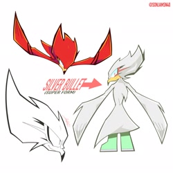 Size: 2048x2048 | Tagged: safe, artist:sonjamsn40, oc, oc:bullet the falcon, bird, 2026, character name, english text, falcon, flying, mid-air, oc only, simple background, smile, solo, standing, super form, super oc, text, white background