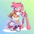 Size: 3000x3000 | Tagged: safe, artist:la_gata_golosa_, miles "tails" prower, amy x tails, blushing, duo, eye clipping through hair, goggles, goggles on head, gradient background, grin, leaning, leaning forward, leaning on them, looking at them, looking at viewer, looking up, looking up at them, one eye closed, rosemint, shorts, smile, smiling at viewer, tailamy, tongue out, v sign, workout outfit