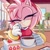 Size: 2048x2048 | Tagged: safe, artist:louthecat3, amy rose, shadow the hedgehog, sonic the hedgehog, cafe, cake, coffee, solo, strawberry shortcake (food)
