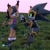 Size: 1920x1920 | Tagged: safe, artist:rotalice2, nicole the hololynx, shard the metal, lynx, 2026, 3d, alternate outfit, blender, duo, female, field, grass, grass field, holding hands, looking at each other, male, nicole x shard, outdoors, robot, shipping, straight