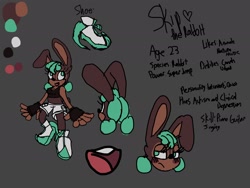 Size: 2048x1536 | Tagged: safe, artist:shakoba, oc, rabbit, character sheet, color palette, sonic sona