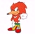 Size: 2048x2048 | Tagged: safe, artist:speedster_art, knuckles the echidna, echidna, 2026, clenched fists, flat colors, hand on hip, looking at viewer, male, redesign, signature, simple background, smile, solo, solo male, standing, white background