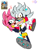 Size: 960x1280 | Tagged: safe, artist:rowanxd, amy rose, silver the hedgehog, hedgehog, blushing, carrying them, clenched teeth, duo, female, flat colors, heart, holding each other, looking at viewer, male, mouth open, open smile, redraw, reference inset, running, shipping, silvamy, simple background, sketch, smile, straight, treads, white background