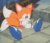 Size: 474x404 | Tagged: safe, editor:nebacer, miles "tails" prower, fox, sonic the ova, animated, blue shoes, classic tails, edit, gif, screencap, sitting, solo, treads, watch