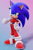 Size: 1333x2000 | Tagged: safe, artist:ladylunanova, sonic the hedgehog, 2025, 3d, female, gradient background, hand on hip, looking at viewer, smile, solo, standing, thumbs up, trans female, trans girl sonic, transgender
