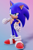 Size: 1333x2000 | Tagged: safe, artist:ladylunanova, sonic the hedgehog, 2025, 3d, alternate version, gradient background, hand on hip, looking at viewer, male, scar, smile, solo, standing, thumbs up, top surgery scars, trans boy sonic, trans male, transgender