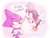 Size: 1535x1152 | Tagged: safe, artist:hotshelter, charmy bee, espio the chameleon, bee, lizard, 2025, bunny ears, chameleon, duo, duo male, easter, english text, flying, gradient background, holding something, lidded eyes, male, males only, mid-air, mouth open, paint, paintbrush, painting, rabbit ears, smile, standing, text