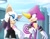Size: 2048x1583 | Tagged: safe, artist:rcamayastudios, espio the chameleon, rouge the bat, bat, lizard, 2026, chameleon, chaotix case files, duo, female, lidded eyes, looking at each other, male, mouth open, outdoors, smile, standing
