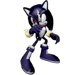 Size: 2500x2500 | Tagged: safe, artist:nibroc-rock, hedgehog, sonic adventure 2, 2019, 3d, boots, frown, gloves, looking offscreen, scar, simple background, solo, standing, style emulation, terios the hedgehog, transparent background