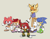 Size: 1280x989 | Tagged: safe, artist:risziarts, manik acorn, sonia acorn, oc, oc:ruby the echidna, chipmunk, coyote, echidna, hedgehog, rabbit, 2024, belle d'coolette, child, female, glasses, group, holding hands, jewelry, male, meme, necklace, parent:antoine, parent:bunnie, parent:knuckles, parent:rouge, parent:sally, parent:sonic, parents:buntoine, parents:knuxouge, parents:sonally, pose, ring (jewelry), simple background, teenager