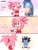 Size: 1500x2000 | Tagged: safe, artist:inked_whimsy, amy rose, shadow the hedgehog, hedgehog, 2026, alternate outfit, amy x shadow, blushing, clothes, comic, costume, dialogue, duo, english text, female, greeting, heart, male, punching bag, shipping, straight, sweatdrop