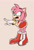 Size: 881x1280 | Tagged: safe, artist:lettuce, amy rose, bending over, looking offscreen, mouth open, no pupils, pointing, simple background, solo