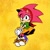 Size: 1000x1000 | Tagged: safe, artist:embrim1, amy rose, hedgehog, 2026, abstract background, amybetes, blushing, classic amy, cute, female, hands together, looking at viewer, signature, smile, smiling at viewer, solo, yellow background