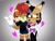 Size: 4000x3000 | Tagged: safe, artist:fartist2020, nicole the hololynx, sally acorn, blushing, duo, gradient background, hand on another's hip, heart, holding each other, holding them, lesbian, lidded eyes, nicole x sally, raised eyebrow, shipping, smile, wedding ring