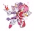 Size: 735x677 | Tagged: safe, artist:mimi_tuna, editor:mimi tuna, amy rose, blaze the cat, cat, hedgehog, 2026, amy x blaze, blushing, duo, edit, female, fire, flame, holding them, lesbian, looking at viewer, looking offscreen, mouth open, shipping, simple background, smile, swirl, white background