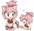 Size: 1323x1229 | Tagged: safe, artist:fucxlol, amy rose, blushing, ponytail, simple background, solo, sweat, weight gain, white background, workout outfit