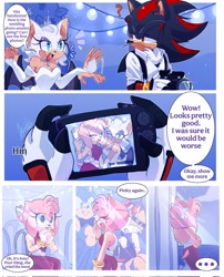 Size: 1657x2048 | Tagged: safe, artist:floobitalex, amy rose, rouge the bat, shadow the hedgehog, comic