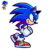 Size: 600x602 | Tagged: safe, artist:neppyneptune, sonic the hedgehog, hedgehog, 2021, animated, gif, infinite loop, looking offscreen, male, redraw, reference inset, running, side view, simple background, smile, solo, sonic advance, white background