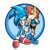 Size: 900x900 | Tagged: safe, artist:bellseashell, sally acorn, sonic the hedgehog, chipmunk, hedgehog, 2015, duo, eyes closed, female, holding hands, male, sally x sonic, sally's ringblader outfit, shipping, smile, snuggling, straight, valentine's day, watermark