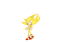 Size: 3464x1948 | Tagged: safe, artist:soniccrystalringsdx, sonic the hedgehog, super sonic, sonic adventure, aura, clenched fists, flying, no pupils, simple background, smile, solo, super form, transparent background