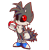 Size: 895x906 | Tagged: safe, artist:ray, miles "tails" prower, oc, oc:tails.exe, 2025, black sclera, blue shoes, chest fluff, clenched fist, friday night funkin, holding something, looking at viewer, no mouth, ocbetes, outline, red outline, ring, simple background, solo, sparkles, tailabetes, transparent background