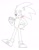 Size: 1116x1448 | Tagged: safe, artist:la_gata_golosa_, sonic the hedgehog, 2019, chaos emerald, heart, holding something, line art, looking at viewer, monochrome, simple background, smile, solo, standing, standing on one leg, white background