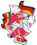 Size: 2000x2449 | Tagged: dead source, safe, artist:fizzy-dizz, knuckles the echidna, 2019, flag, flat colors, gay pride, holding something, kimono, mouth open, pride, pride flag, sandals, simple background, smile, solo, standing, standing on one leg, transparent background