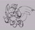 Size: 2048x1791 | Tagged: safe, artist:frostiios, miles "tails" prower, 2023, clenched teeth, double thumbs up, eyes closed, flying, grey background, greyscale, line art, mid-air, monochrome, simple background, smile, solo, spinning tails, thumbs up