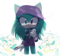 Size: 737x698 | Tagged: safe, artist:hanzcaty, oc, hedgehog, 2025, blushing, clothes, cute, eyelashes, heterochromia, looking at viewer, mouth open, oc only, ocbetes, solo, standing, unknown oc
