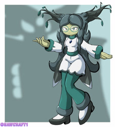 Size: 1280x1408 | Tagged: safe, artist:sawcraft1, seedrian, sonic x, female, full body, gender swap, glasses, metarex, pale bayleaf