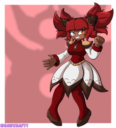 Size: 1280x1408 | Tagged: safe, artist:sawcraft1, seedrian, sonic x, female, full body, gender swap, metarex, red pine, scar, tsundere