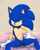 Size: 1000x1250 | Tagged: safe, artist:f-sonic, sonic the hedgehog, 2015, beige background, butt, featureless crotch, hand on leg, hand on thigh, lidded eyes, simple background, sitting, smile, solo, spread legs, stupid sexy sonic