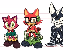 Size: 1965x1577 | Tagged: safe, artist:koab1112, barry the quokka, gadget the wolf, infinite the jackal, 2026, blushing, cute, frown, heterochromia, looking at viewer, looking offscreen, scar, simple background, smile, standing, trio, white background