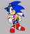 Size: 772x855 | Tagged: safe, artist:fishen_, sonic the hedgehog, hedgehog, 2026, boots, clothes, eyewear on head, grey background, hand on hip, jacket, looking at viewer, male, necklace, ring, simple background, smile, solo, standing, sunglasses