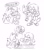 Size: 1280x1468 | Tagged: safe, artist:pastafrolas, knuckles the echidna, miles "tails" prower, sonic the hedgehog, 2019, carrying them, dialogue, duo, english text, holding something, hugging, line art, monochrome, mouth open, screwdriver, shrugging, simple background, smile, speech bubble, standing, table, text, thought bubble, white background