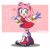 Size: 1324x1308 | Tagged: safe, artist:yusonin, amy rose, abstract background, mouth open, open smile, smile, solo
