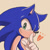 Size: 567x567 | Tagged: safe, artist:irregular2012, sonic the hedgehog, hedgehog, 2015, beige background, heart, looking at viewer, male, pointing, simple background, smile, solo