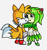 Size: 500x528 | Tagged: safe, artist:chrissiegirl, cosmo the seedrian, miles "tails" prower, fox, seedrian, 2006, :o, duo, female, holding them, looking at each other, male, mouth open, shipping, simple background, standing, straight, tailsmo, white background
