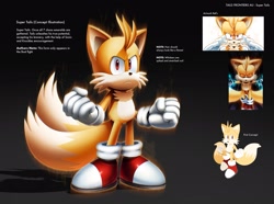Size: 2048x1522 | Tagged: safe, artist:thatbirdguy_, miles "tails" prower, super tails, sonic frontiers, 2026, alternate universe, au:tails frontiers, aura, clenched fists, english text, frown, gradient background, looking at viewer, solo, super form, text
