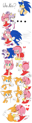 Size: 1039x3925 | Tagged: safe, artist:grimlock1997, amy rose, blaze the cat, miles "tails" prower, sonic the hedgehog, ..., blushing, blushing ears, broken heart, comic, crying, cute, dialogue, english text, flat colors, group, hugging, kiss, shipping, shipping denied, simple background, smile, sonaze, speech bubble, straight, tailamy, talking, text, unknown date, white background