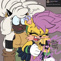 Size: 2048x2048 | Tagged: safe, artist:yesioarts, lanolin the sheep, mina mongoose