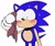 Size: 895x759 | Tagged: safe, artist:ss2sonic, sonic the hedgehog, hedgehog, ..., :|, blushing, flat colors, handkerchief, looking offscreen, male, reaction image, shrunken pupils, simple background, solo, standing, sweat, sweatdrop, white background, wiping face