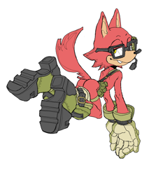 Size: 1205x1349 | Tagged: suggestive, artist:nsfwuwu4, gadget the wolf, sonic forces, butt, lidded eyes, looking back, male, one fang, presenting, raised tail, simple background, smile, solo, stupid sexy gadget, treads, white background