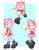 Size: 1024x1326 | Tagged: safe, artist:salsacoyote, amy rose, alternate shoes, amy's halterneck dress, angry, boots, clenched teeth, dr. martens, grin, head tilt, hello kitty, looking back, mouth open, running towards viewer, smile, solo