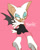 Size: 601x751 | Tagged: safe, artist:pokunchan, rouge the bat, bat, character name, english text, female, looking back, looking offscreen, pink background, simple background, solo