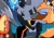 Size: 667x461 | Tagged: safe, artist:derekunleashed, tangle the lemur, whisper the wolf, wisp, lemur, wolf, 2026, blue wisp, duo focus, eyes closed, female, group, hugging, kiss, lesbian, nighttime, orange wisp, outdoors, shipping, star (sky), tangle x whisper
