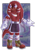 Size: 922x1307 | Tagged: safe, artist:nessa-harp, knuckles the echidna, echidna, 2026, bandage, bare chest, clenched fists, clothes, dark skin, forest, frown, fur markings, looking offscreen, male, master emerald, necklace, outline, redesign, semi-transparent background, shorts, solo, standing, watermark