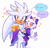 Size: 1248x1208 | Tagged: safe, artist:einelitas, oc, oc:nymph the cat (einelitas), cat, hedgehog, 2024, blushing, carrying them, child, cute, dialogue, duo, english text, father and child, father and daughter, female, flower (symbol), happy, looking at viewer, male, parent:blaze, parent:silver, parents:silvaze, simple background, smile, smiling at viewer, speech bubble, white background