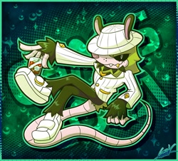 Size: 1660x1500 | Tagged: safe, artist:nintenmessenger, clutch the opossum, 2026, black sclera, bubbles, looking at viewer, outline, signature, solo, sparkles