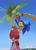 Size: 1490x2048 | Tagged: safe, artist:afajiao, amy rose, sonic the hedgehog, 2026, alternate outfit, amy x sonic, daytime, duo, flower, from below, holding something, looking at them, outdoors, palm tree, shipping, standing, straight, swimsuit, tree